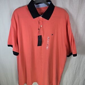Tommy Hilfiger Mens_ Pullover Shortsleeve Shirt Size XXL in Peach